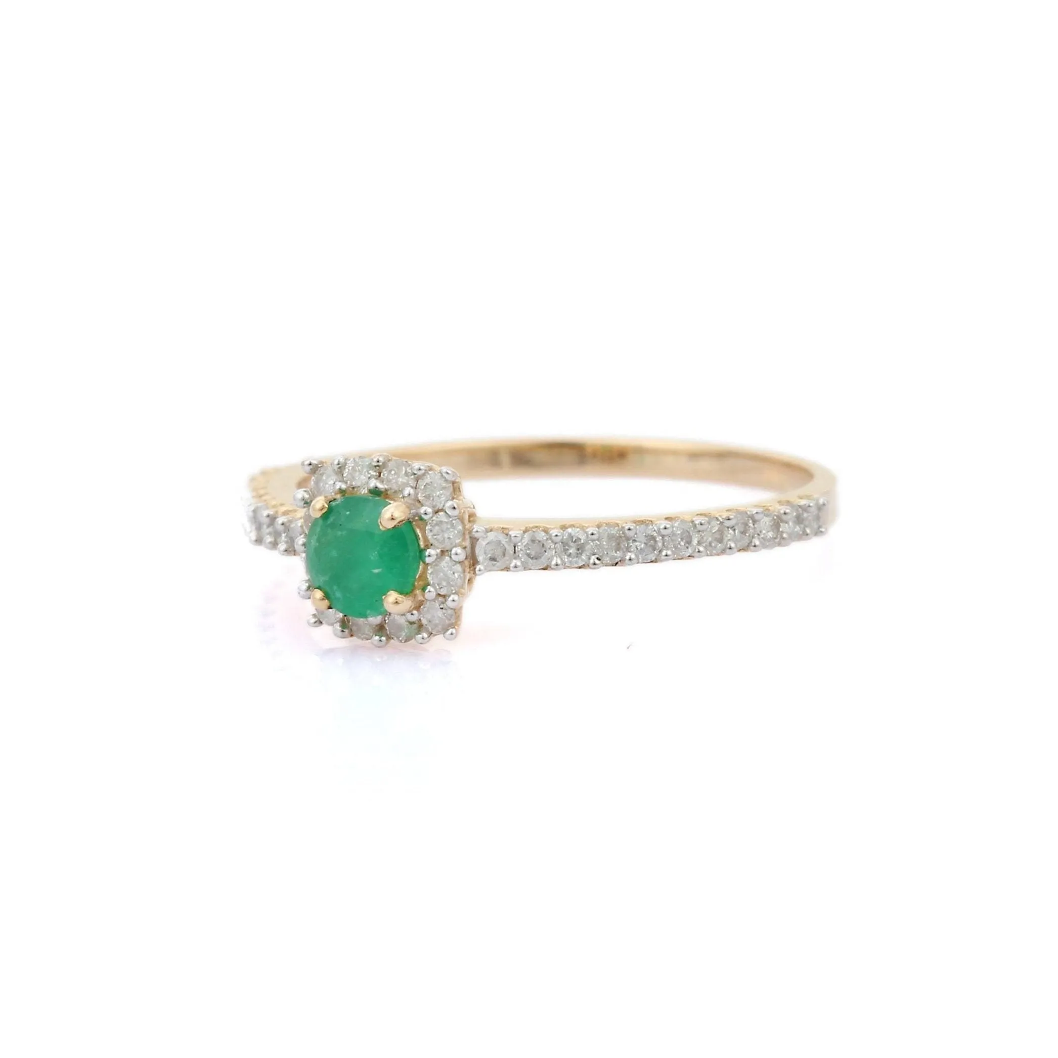 14K Gold Emerald Wedding Ring