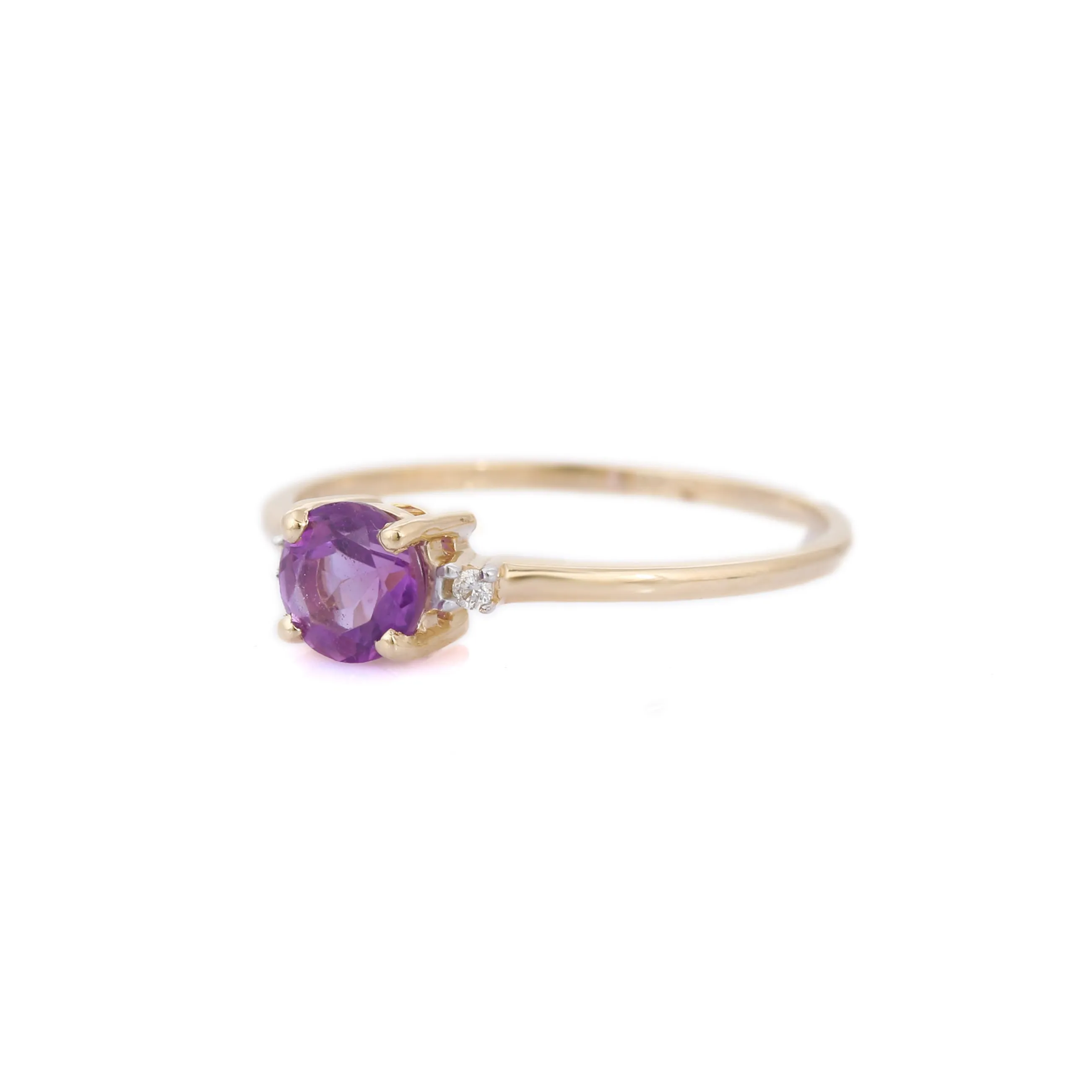 14K Yellow Gold Amethyst Ring