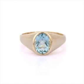 14K Yellow Gold Aquamarine Ring