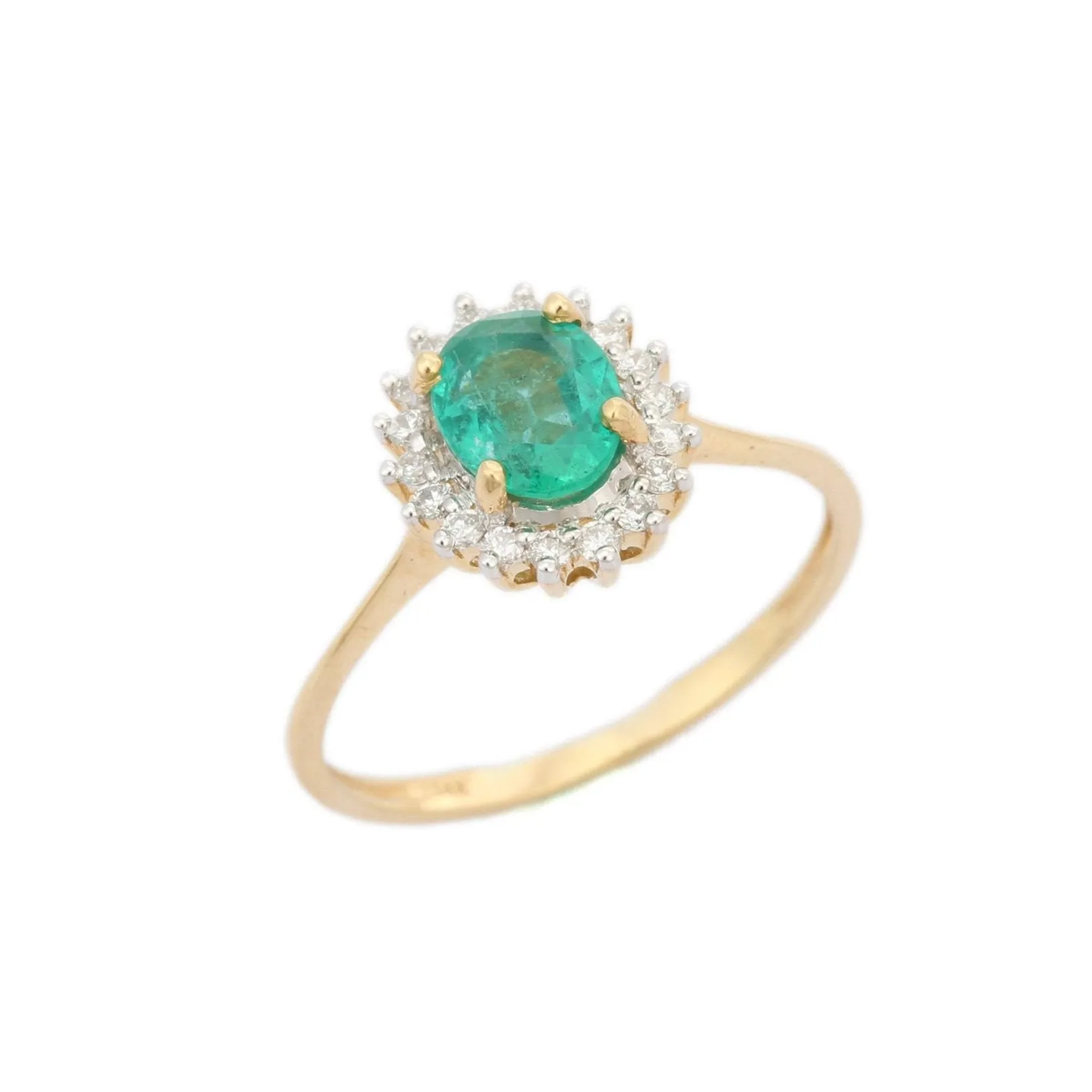 14K Yellow Gold Emerald Ring