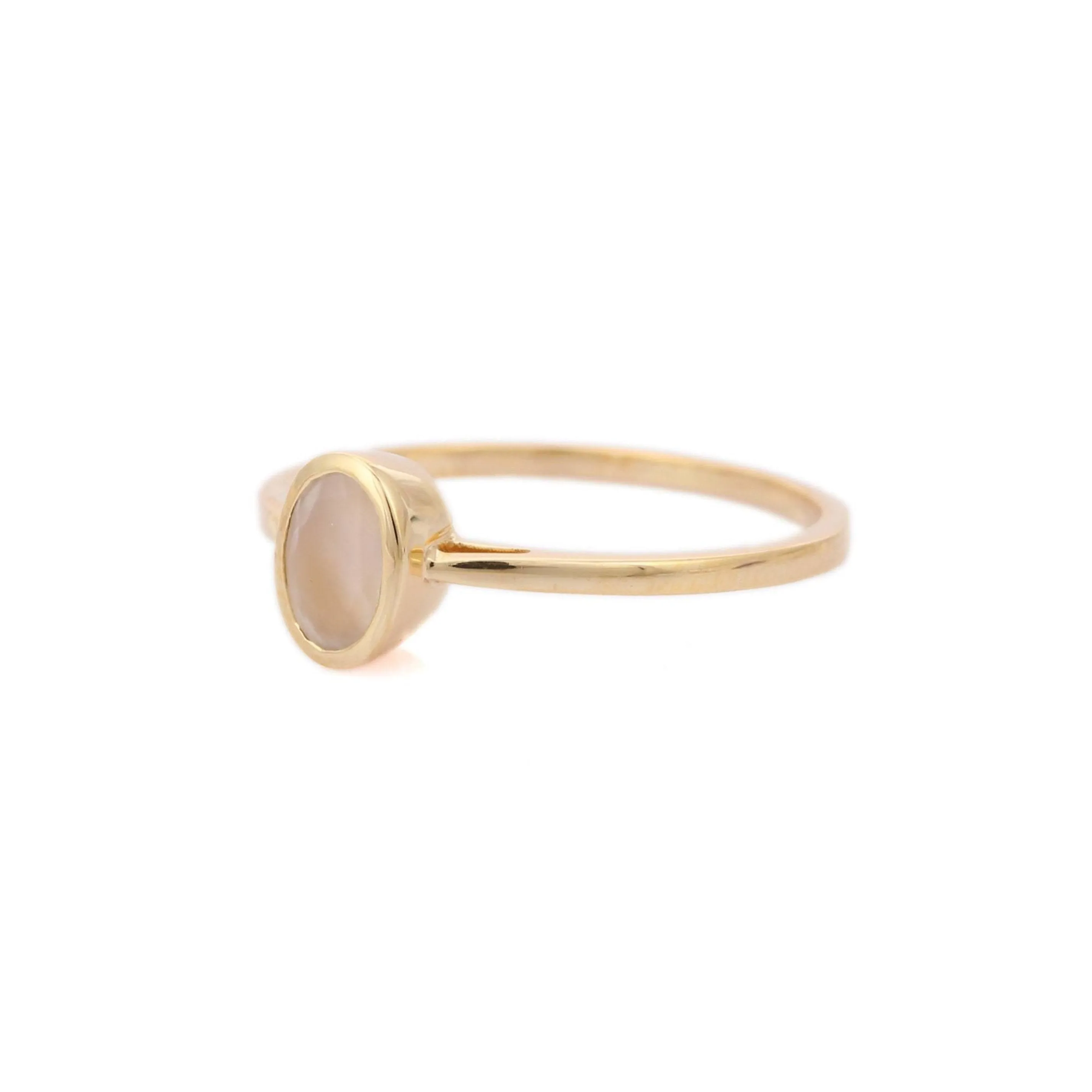 14K Yellow Gold Moonstone Ring