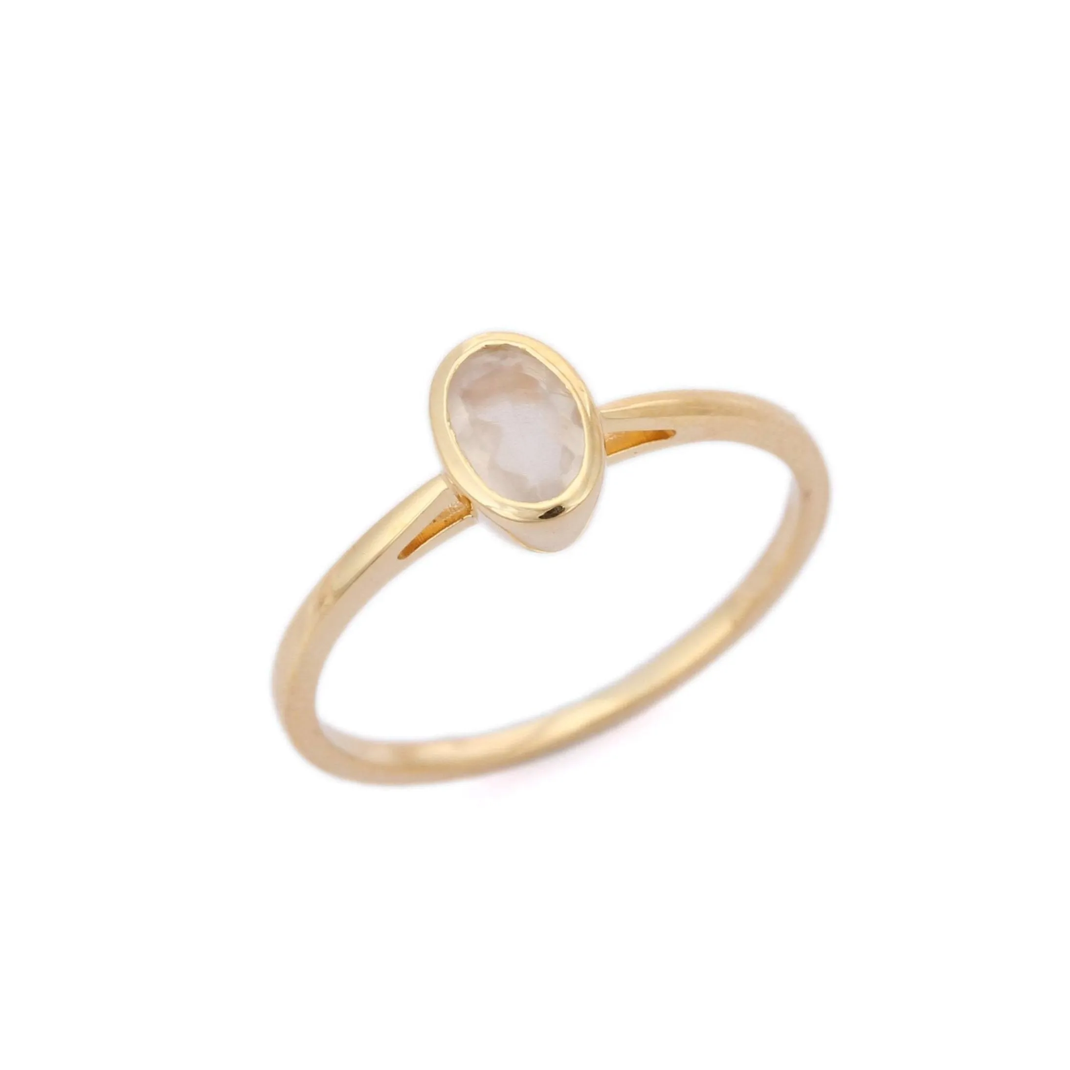 14K Yellow Gold Moonstone Ring