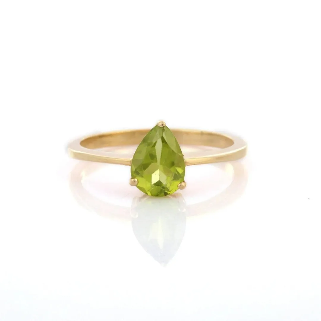 14K Yellow Gold Peridot Ring