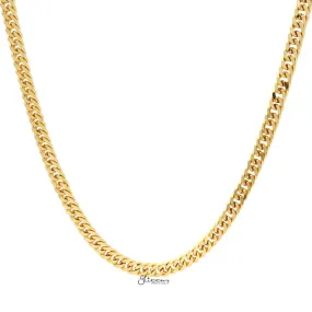 18K Gold Ion Plated Stainless Steel Chain Necklace - 5.5mm Width