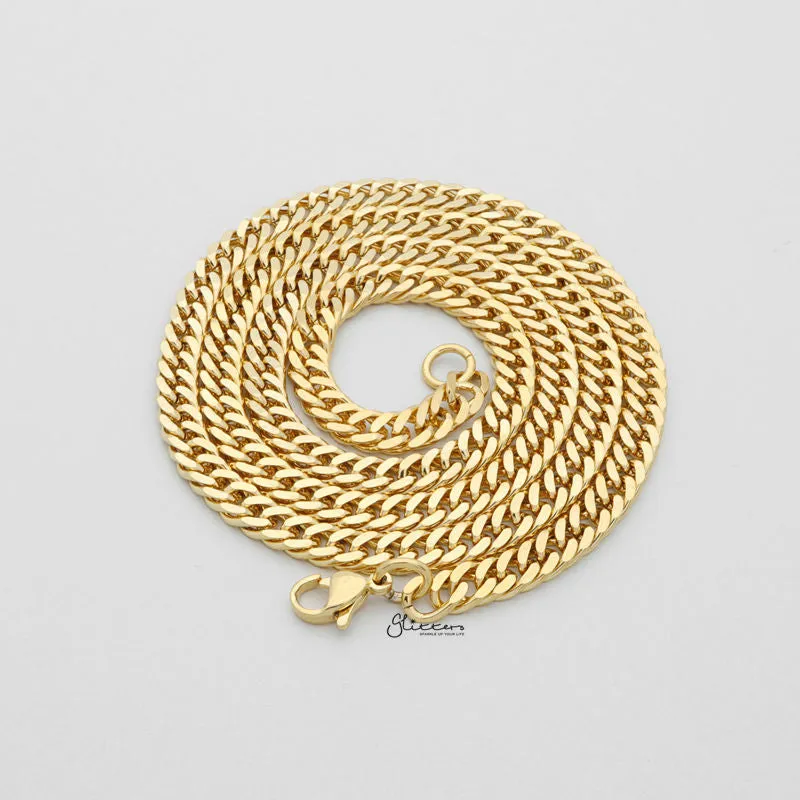 18K Gold Ion Plated Stainless Steel Chain Necklace - 5.5mm Width