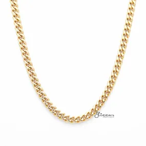 18K Gold I.P Stainless Steel Miami Cuban Curb Chain Men's Necklaces - 6mm width | 61cm length