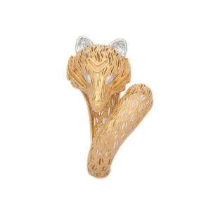 18K Textured Yellow Gold Diamond Vixen Ring