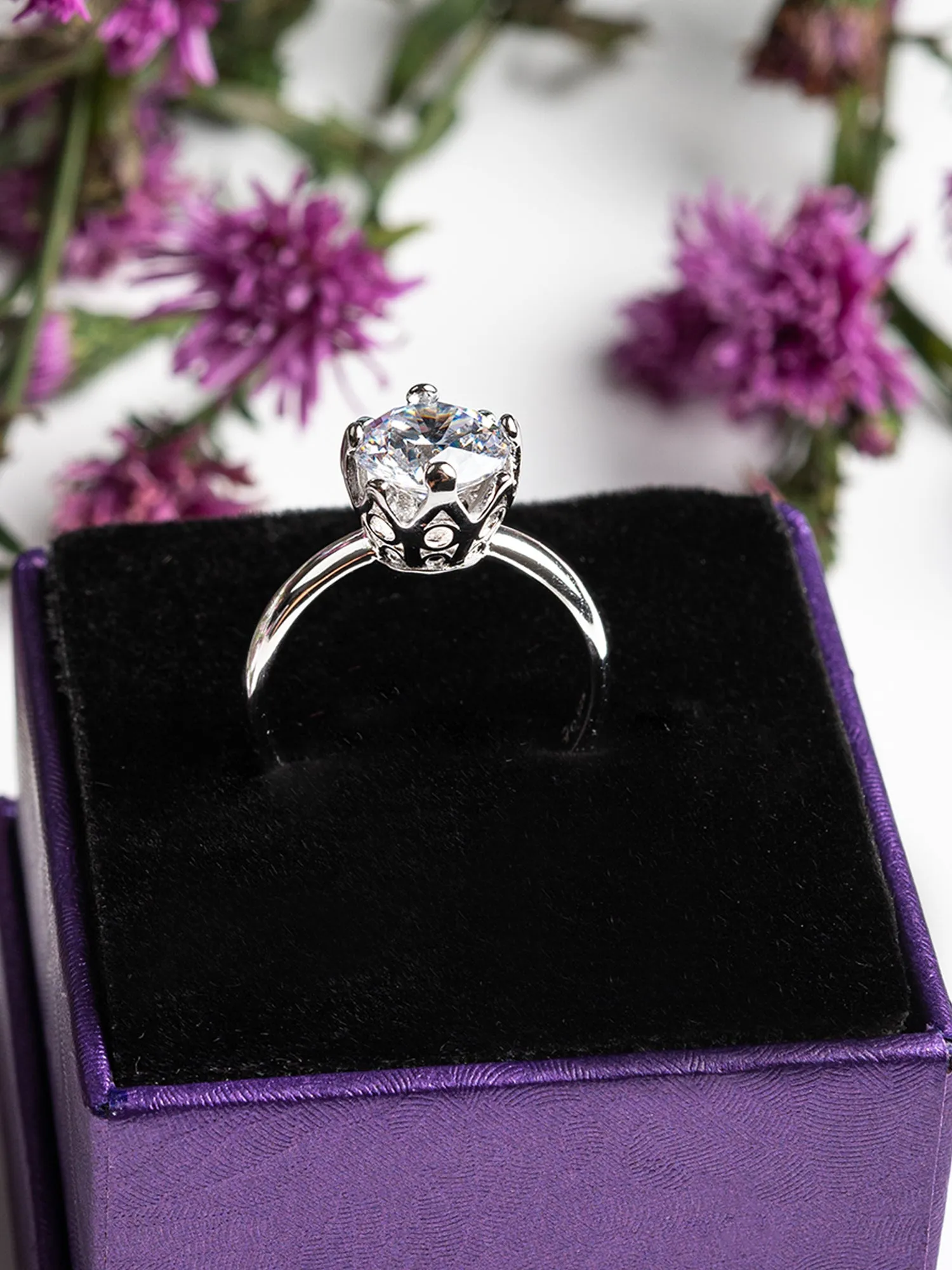 2 Carat Propose Solitaire Ring In Pure Silver