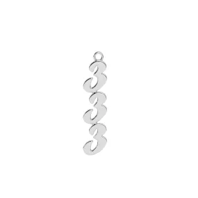 333 Angel Number Charm | Sterling Silver