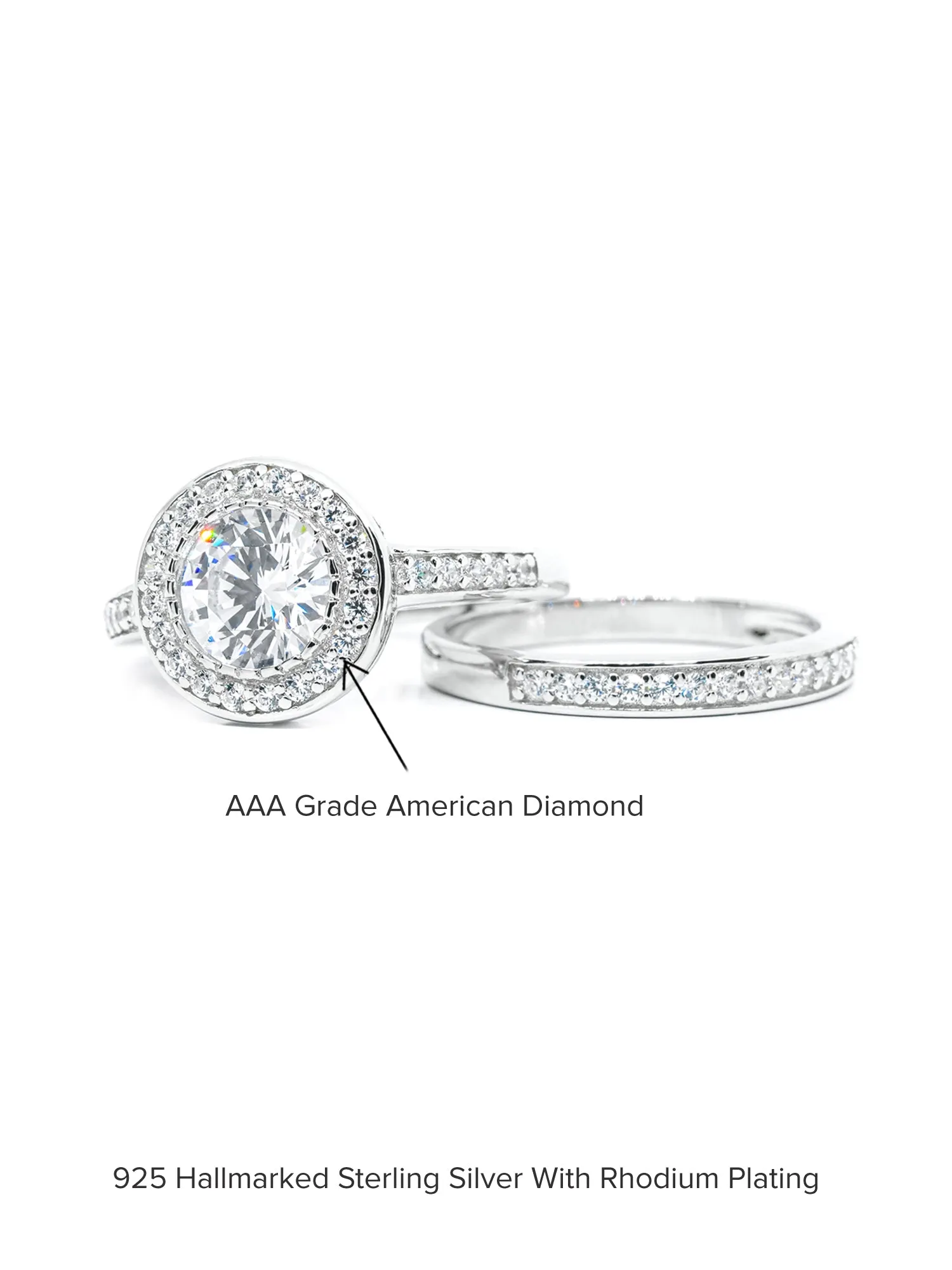 925 Silver 2 Carat Solitaire Engagement Ring