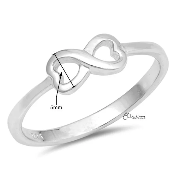 925 Sterling Silver Infinity Heart Rings