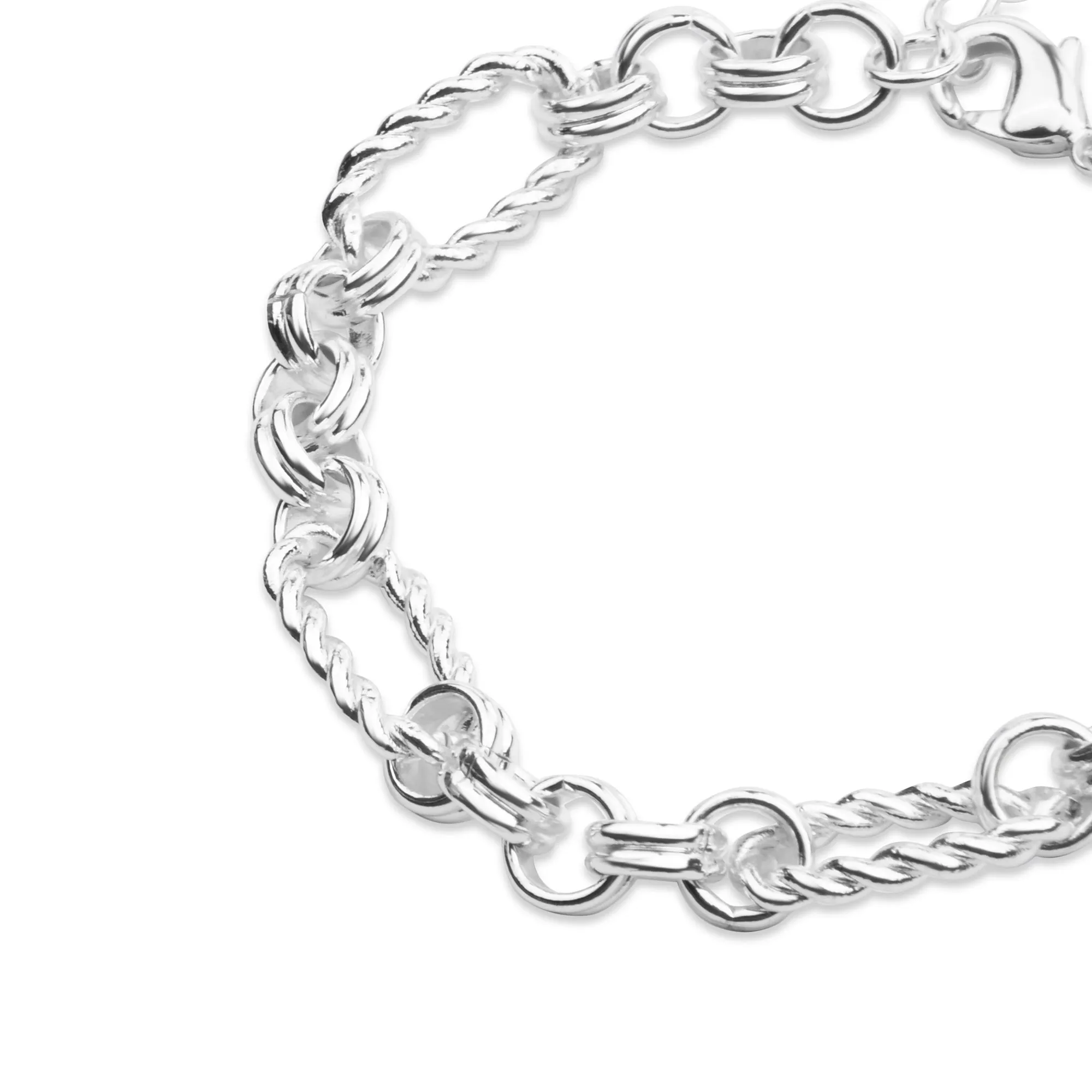 925 Sterling Silver-Plated Twisted Chain Bracelet