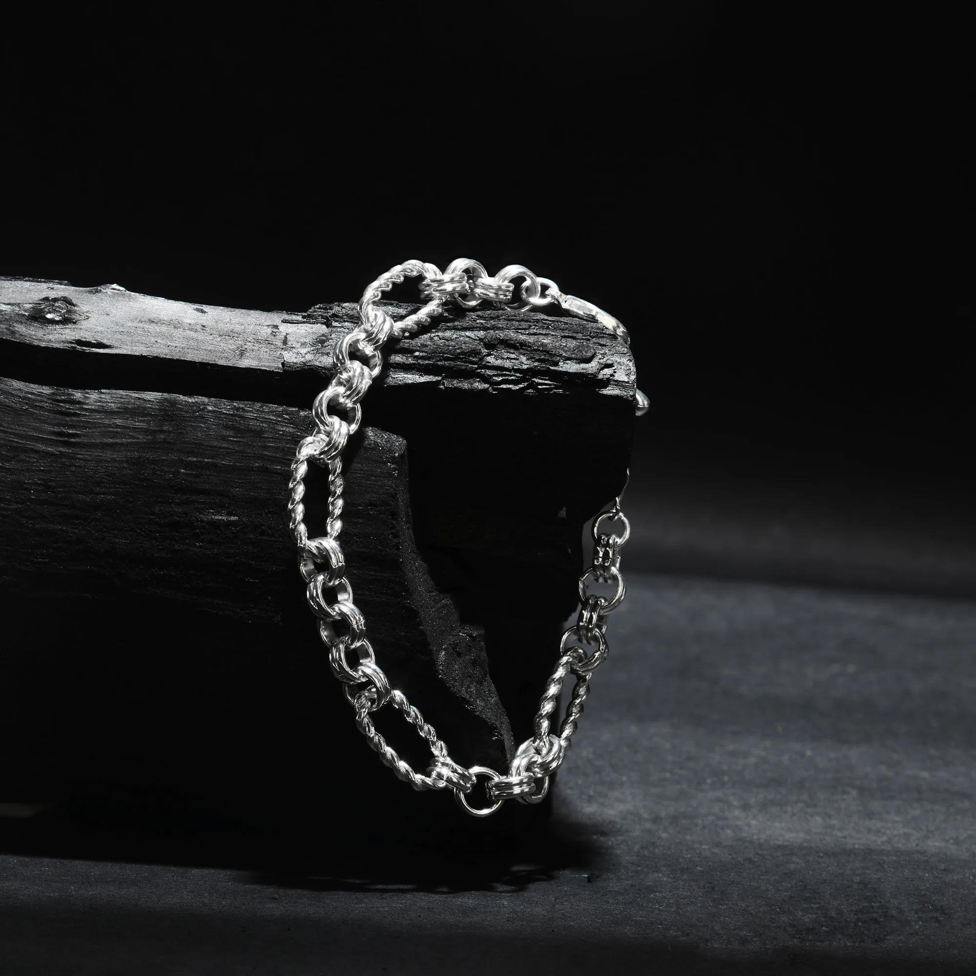 925 Sterling Silver-Plated Twisted Chain Bracelet