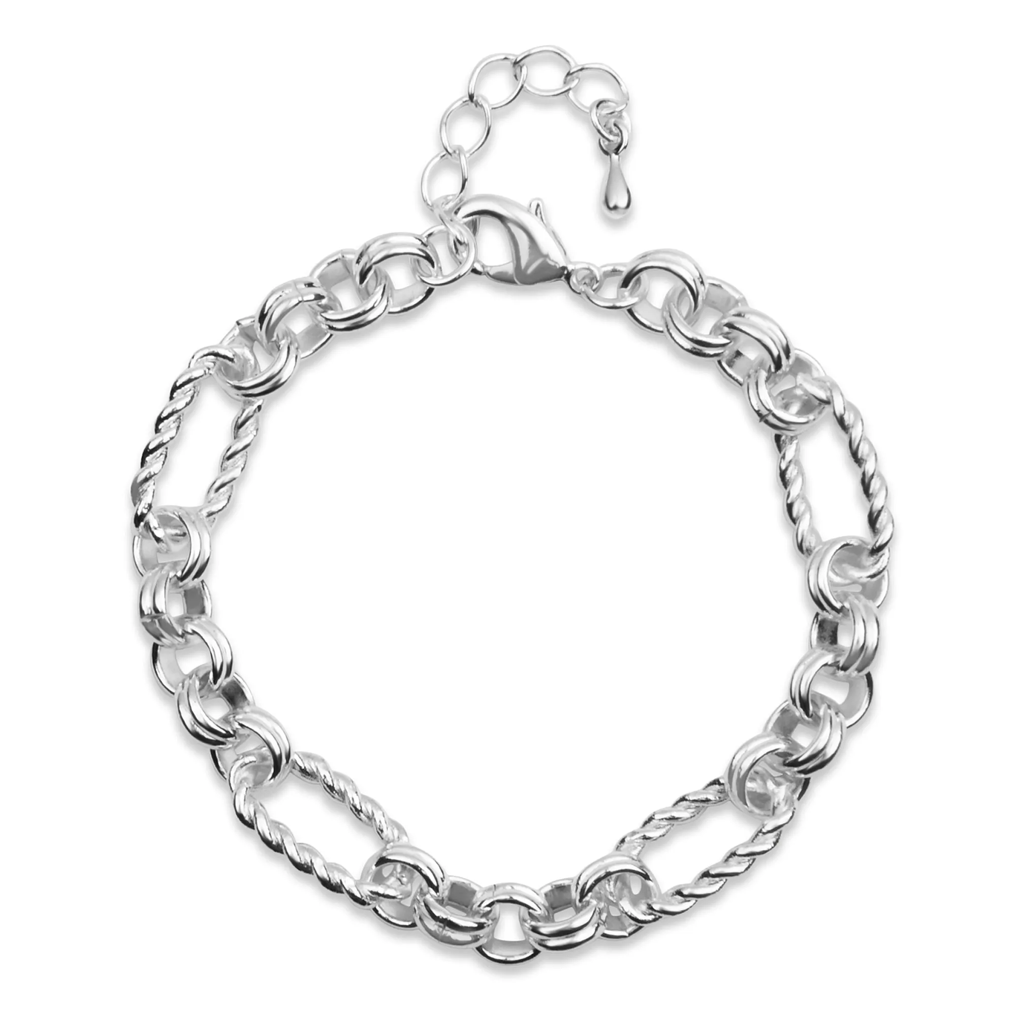 925 Sterling Silver-Plated Twisted Chain Bracelet