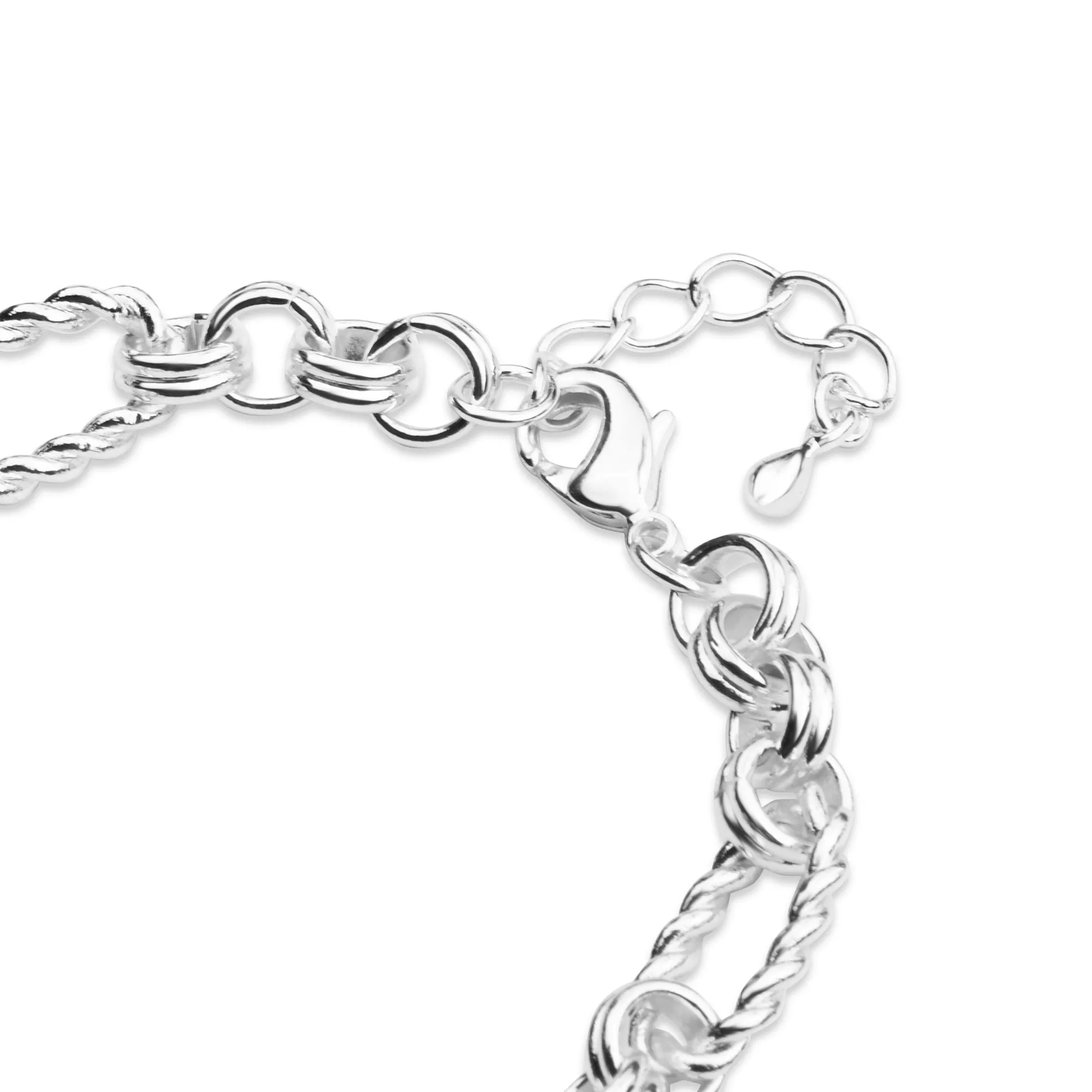 925 Sterling Silver-Plated Twisted Chain Bracelet