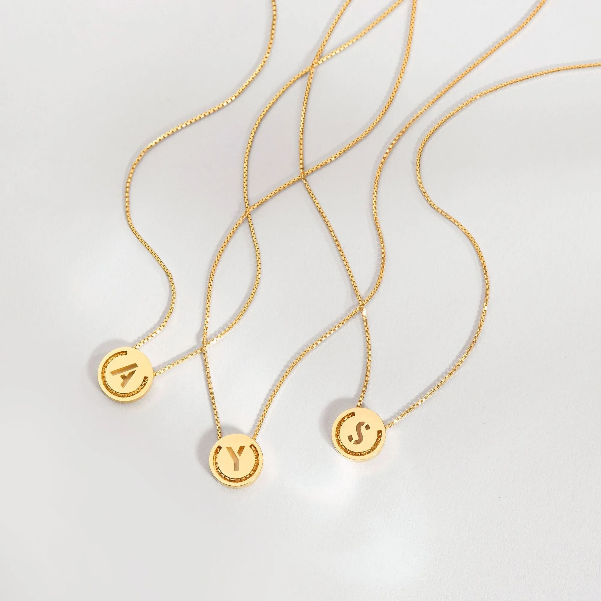 ABC's - E 18K Gold Plated Necklace