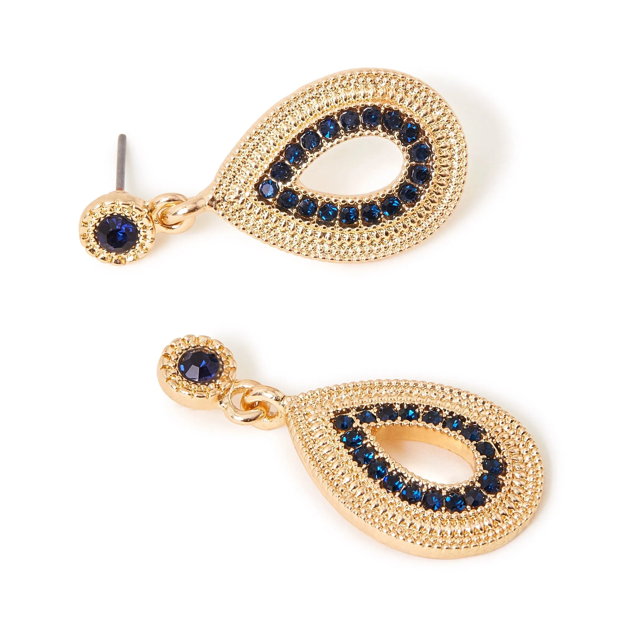 Accessorize London Women's Blue Pave Teardrop Earring