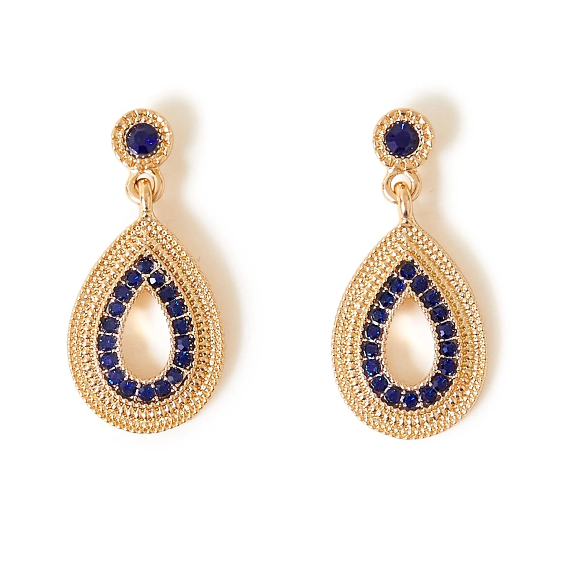 Accessorize London Women's Blue Pave Teardrop Earring