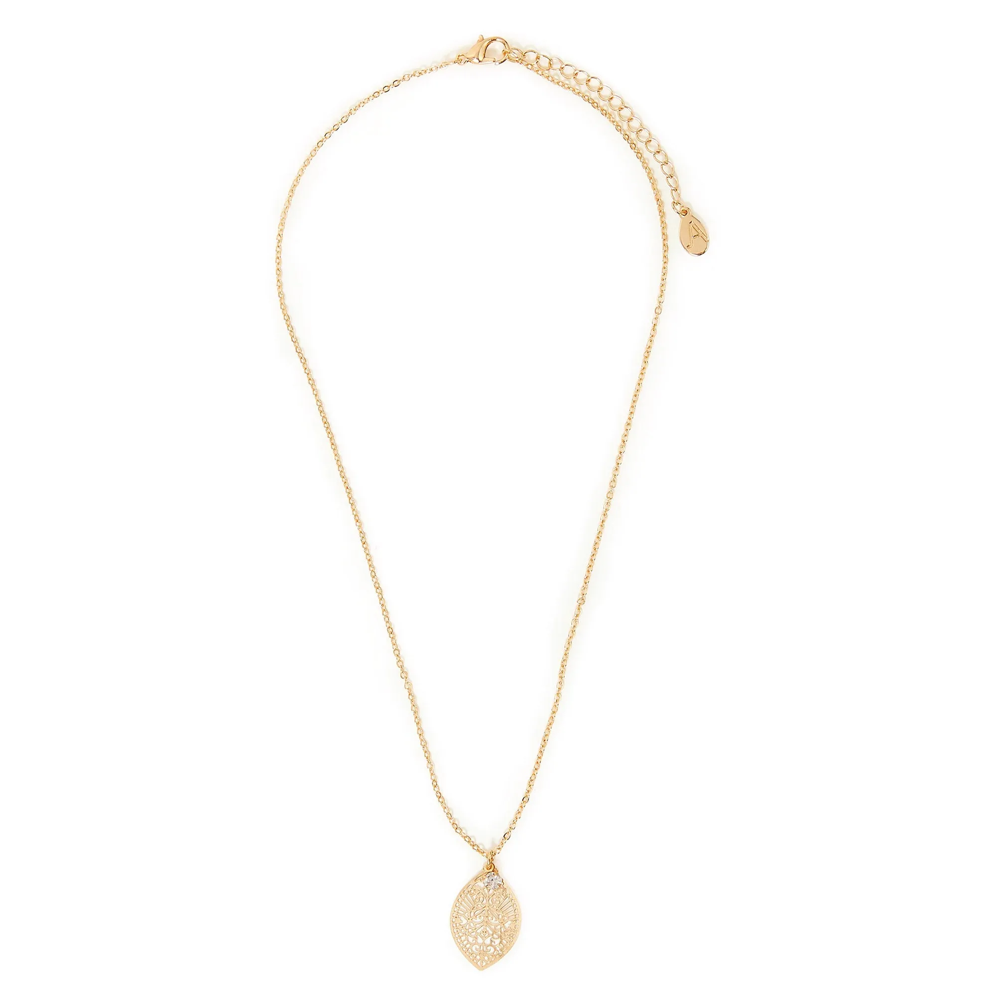 Accessorize London Women's Filigree Leaf Pendant Necklace