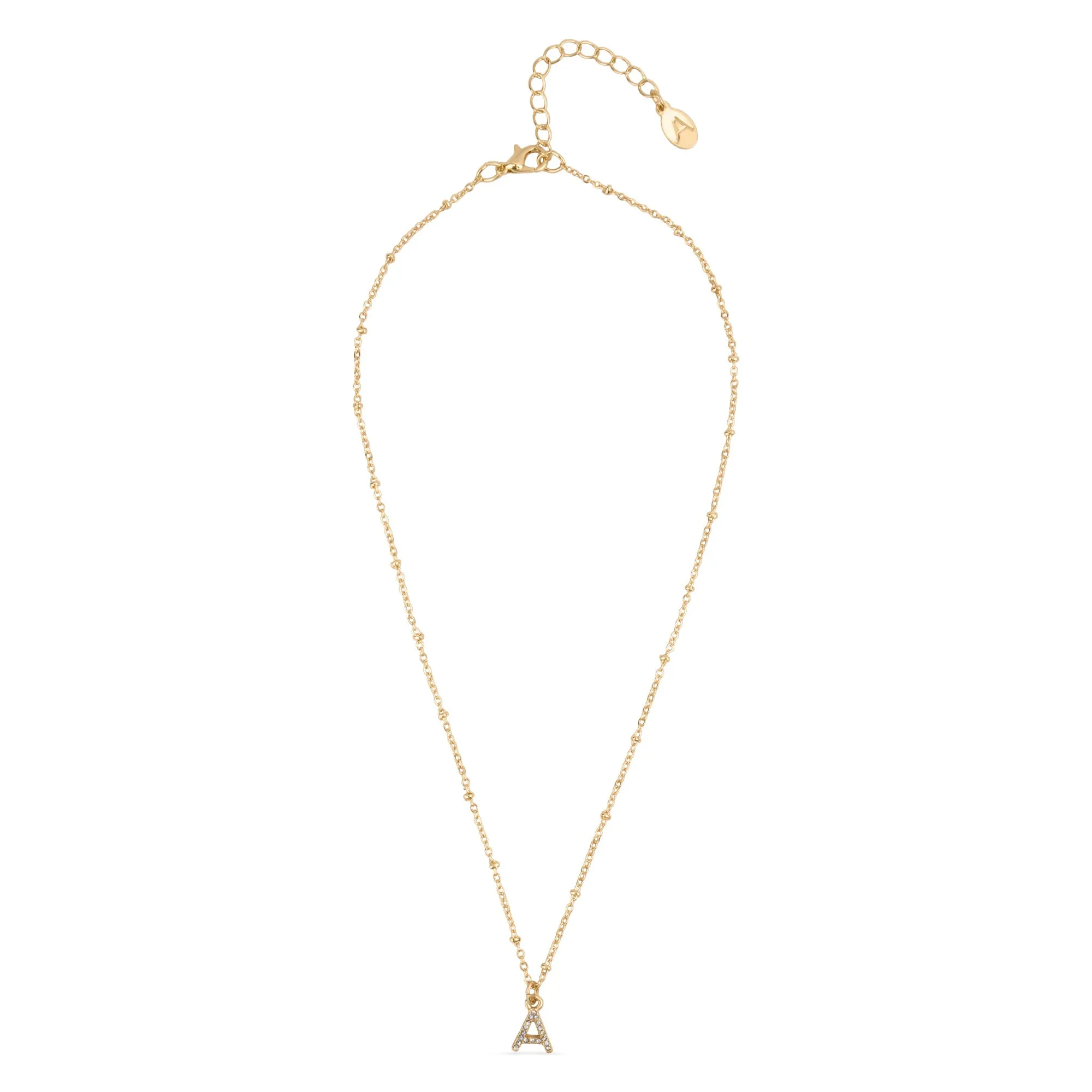 Accessorize London Women's Gold Initial A Sparkle Pendant Necklace