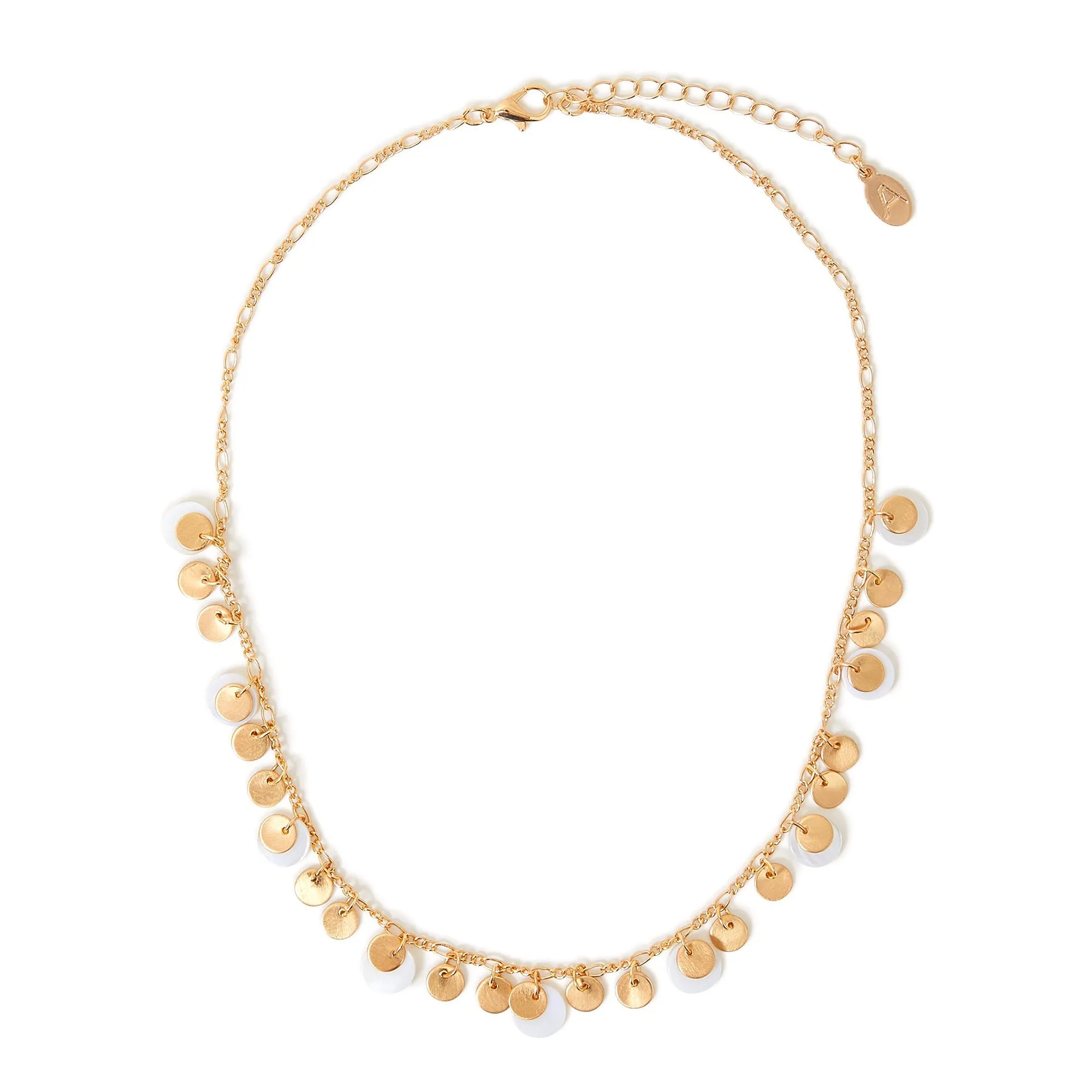 Accessorize London Women's Gold Moonstone And Mini Disc Necklace