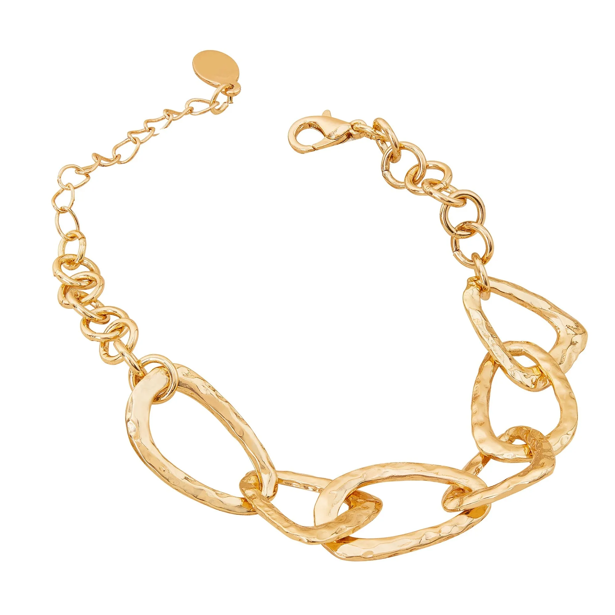 Accessorize London Women's Textured Chain Link Clasp Bracelet