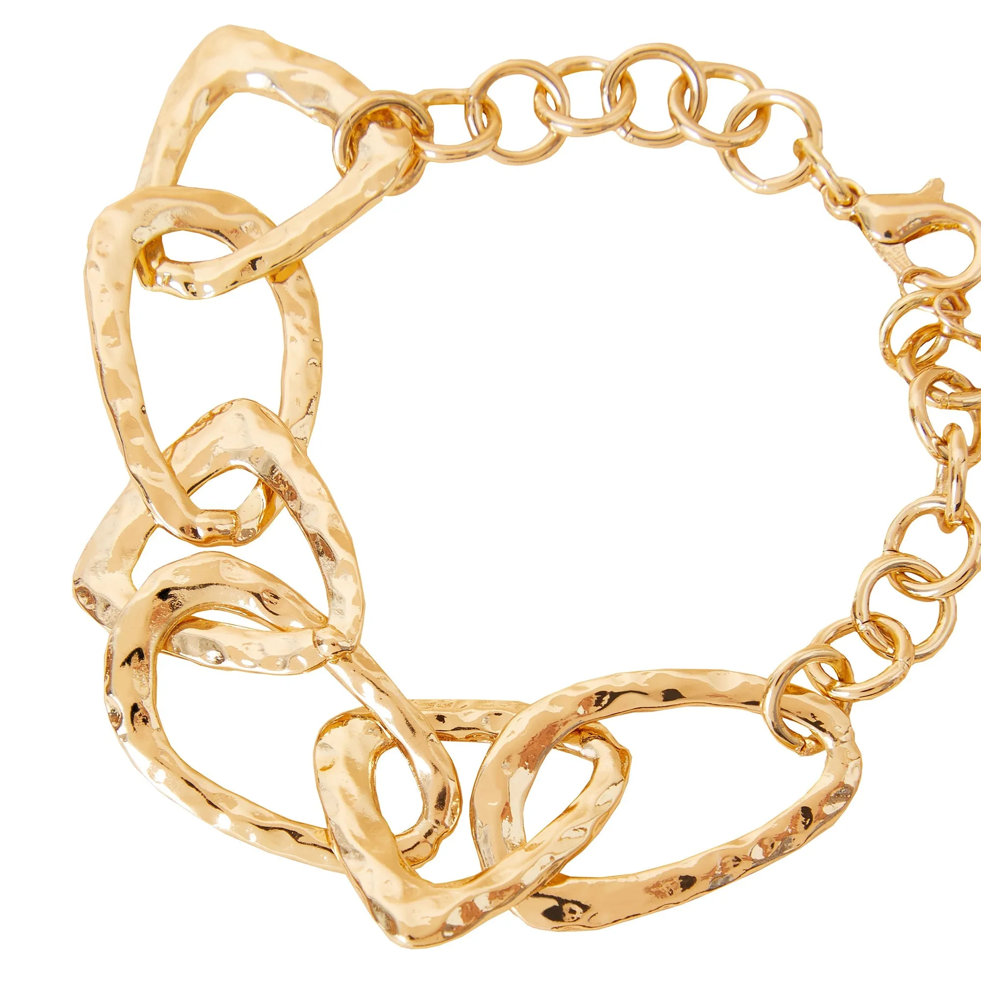 Accessorize London Women's Textured Chain Link Clasp Bracelet