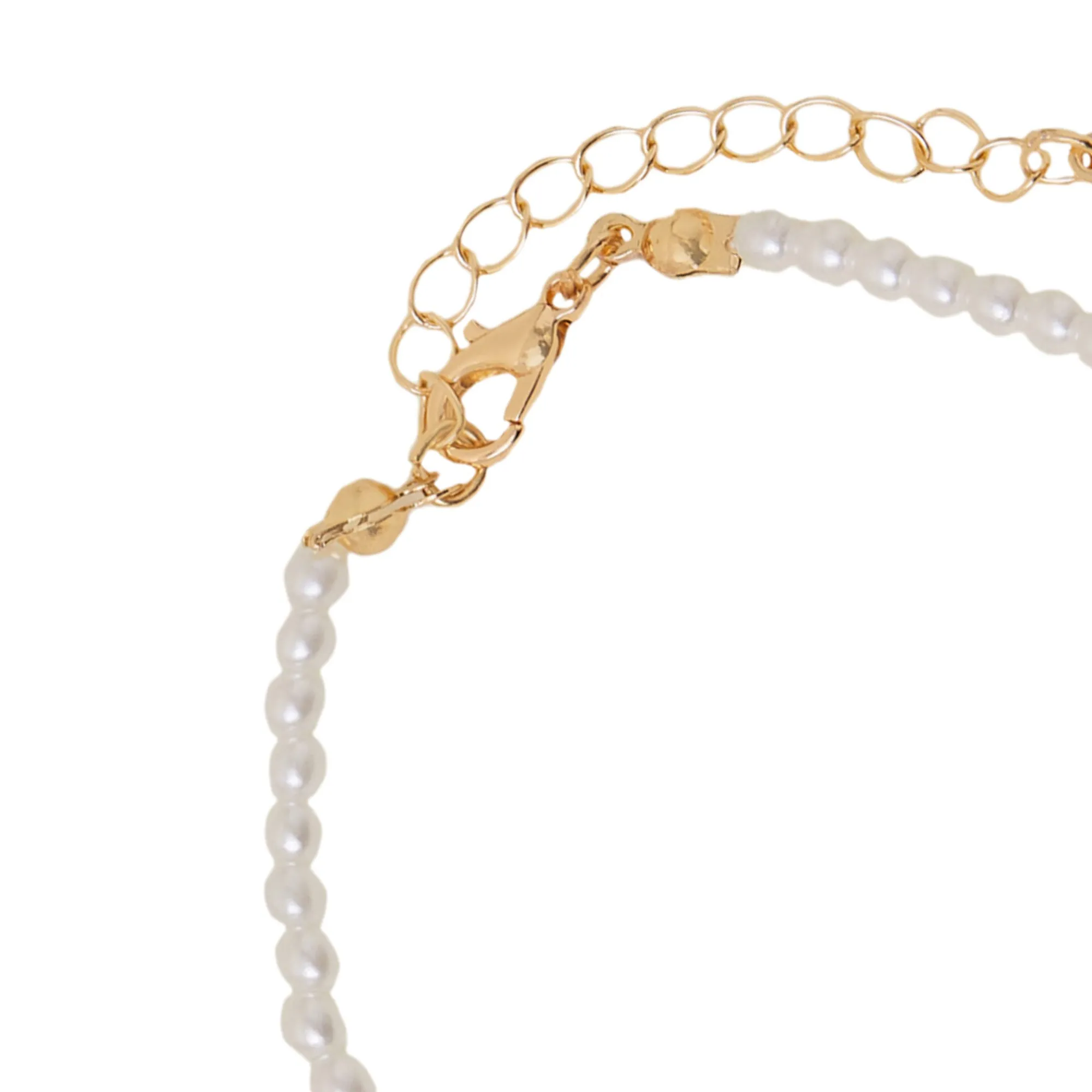 Accessorize London Women's White Pearly Bead Anklet