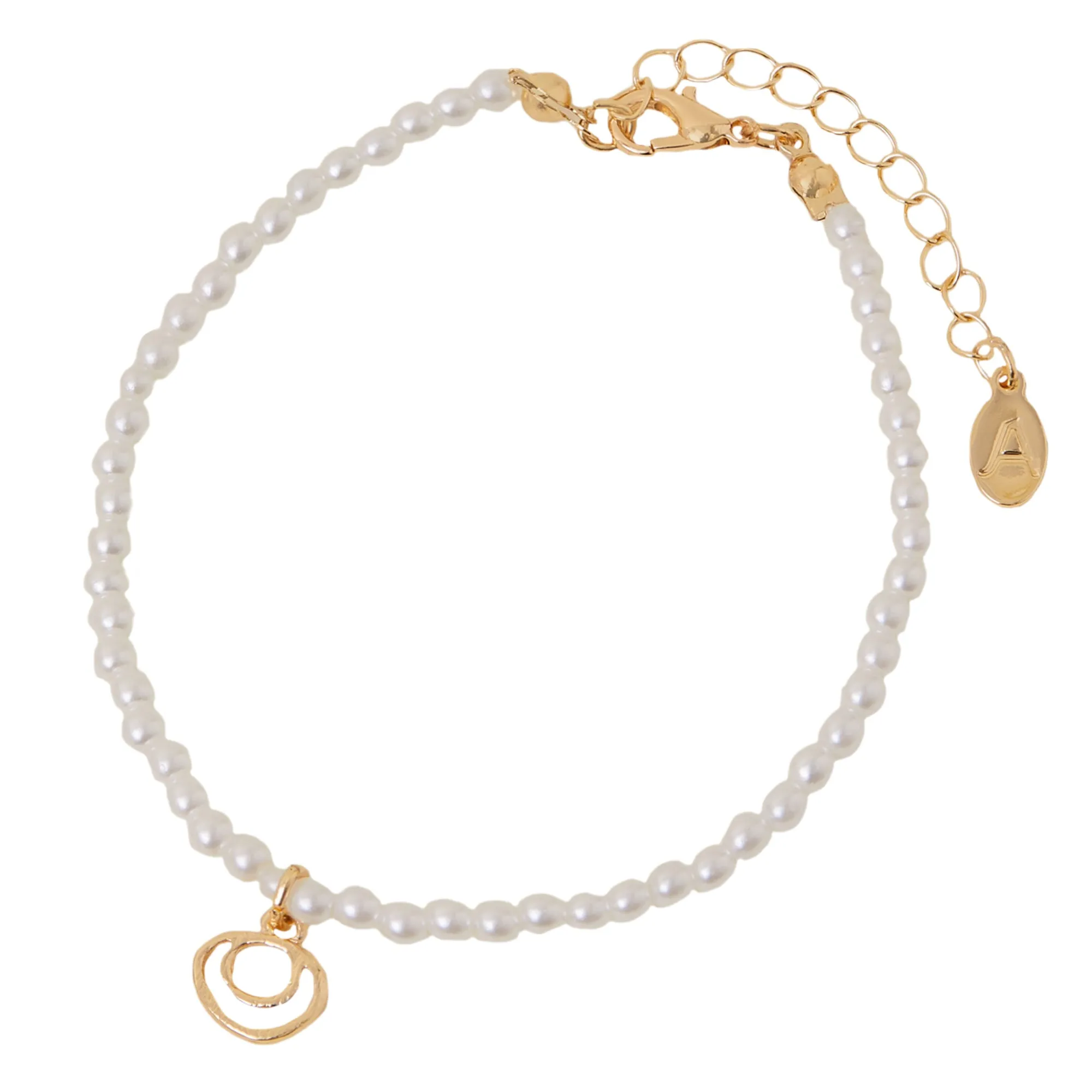 Accessorize London Women's White Pearly Bead Anklet