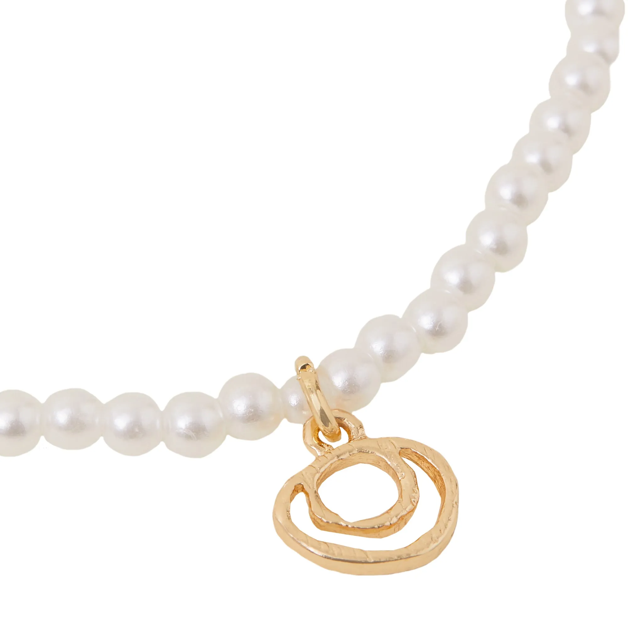 Accessorize London Women's White Pearly Bead Anklet