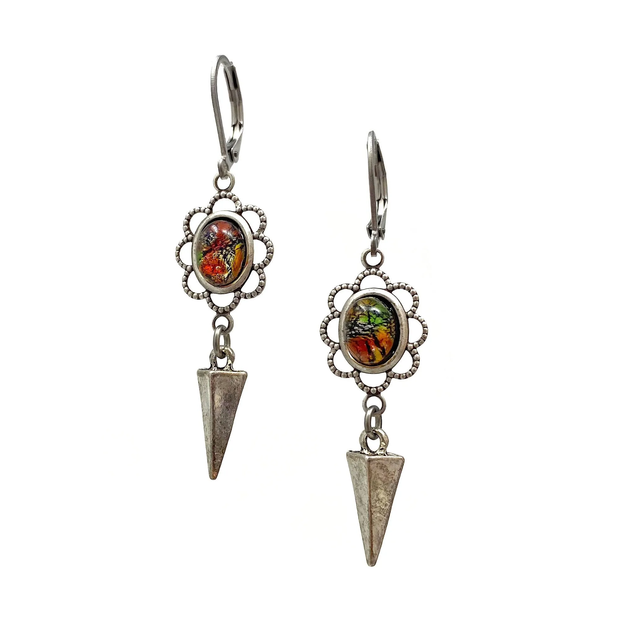 ALINA fire opal dangle earrings