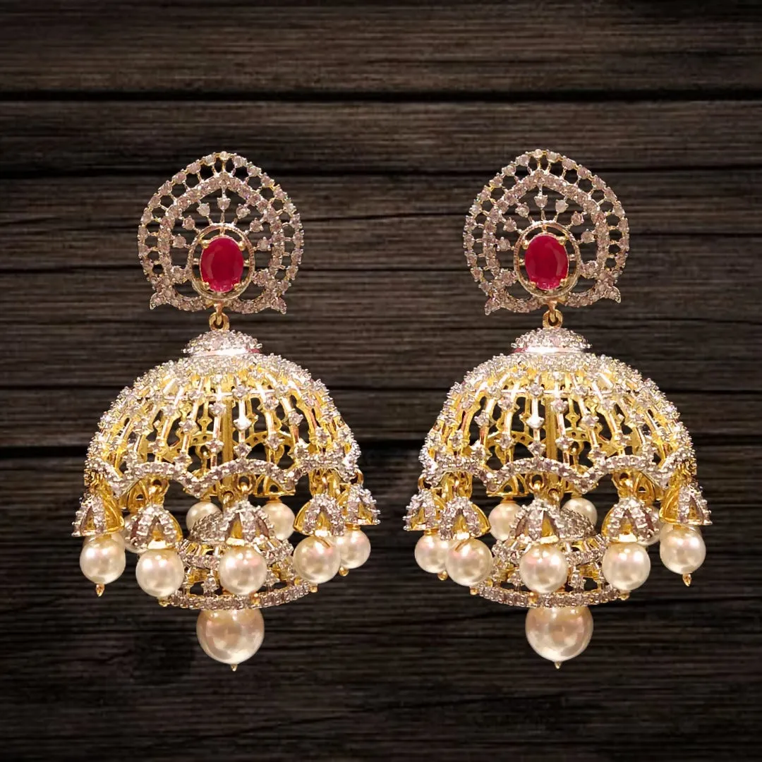 American Diamond Jhumka Earrings By Asp Fashion Jewellery