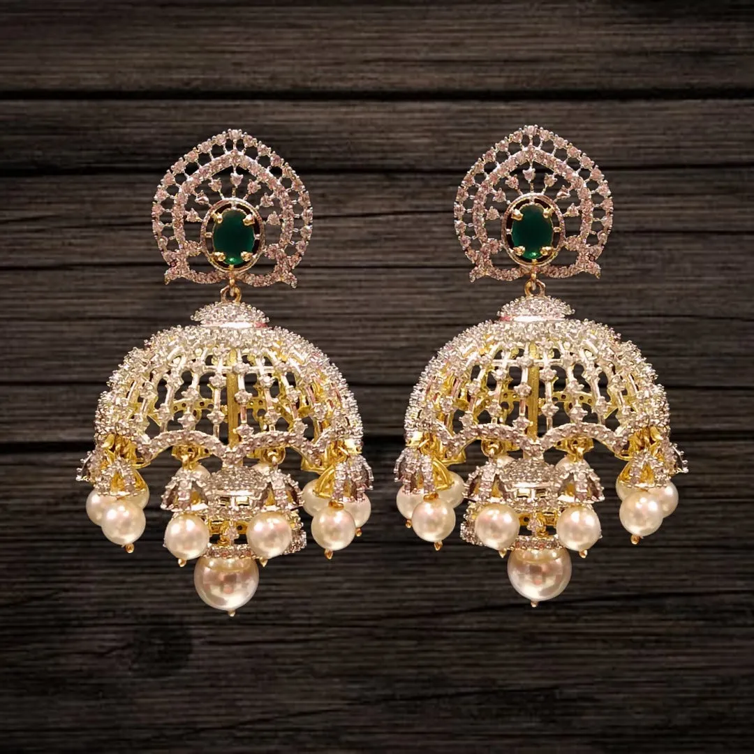 American Diamond Jhumka Earrings By Asp Fashion Jewellery