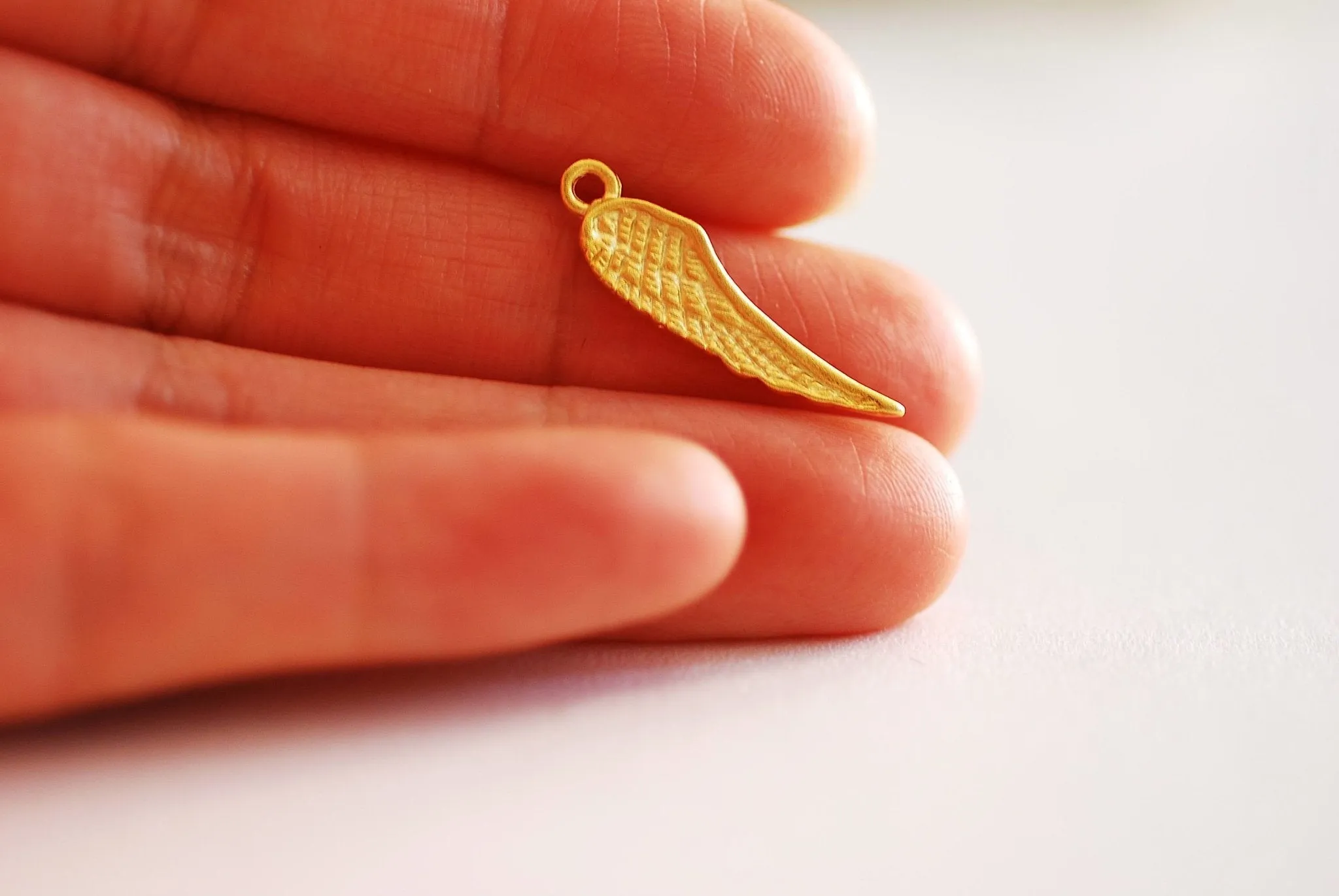 Angel Wing Charm- 22k Gold plated 925 Sterling Silver, Silver Wing Charm, Rose Gold, Gold Wing charm, Bird Wing Charm, Double Wing Charm,397