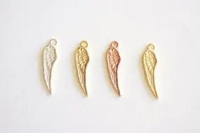 Angel Wing Charm- 22k Gold plated 925 Sterling Silver, Silver Wing Charm, Rose Gold, Gold Wing charm, Bird Wing Charm, Double Wing Charm,397