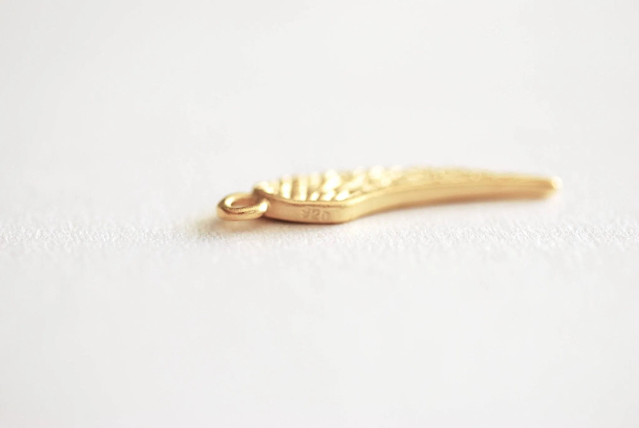 Angel Wing Charm- 22k Gold plated 925 Sterling Silver, Silver Wing Charm, Rose Gold, Gold Wing charm, Bird Wing Charm, Double Wing Charm,397