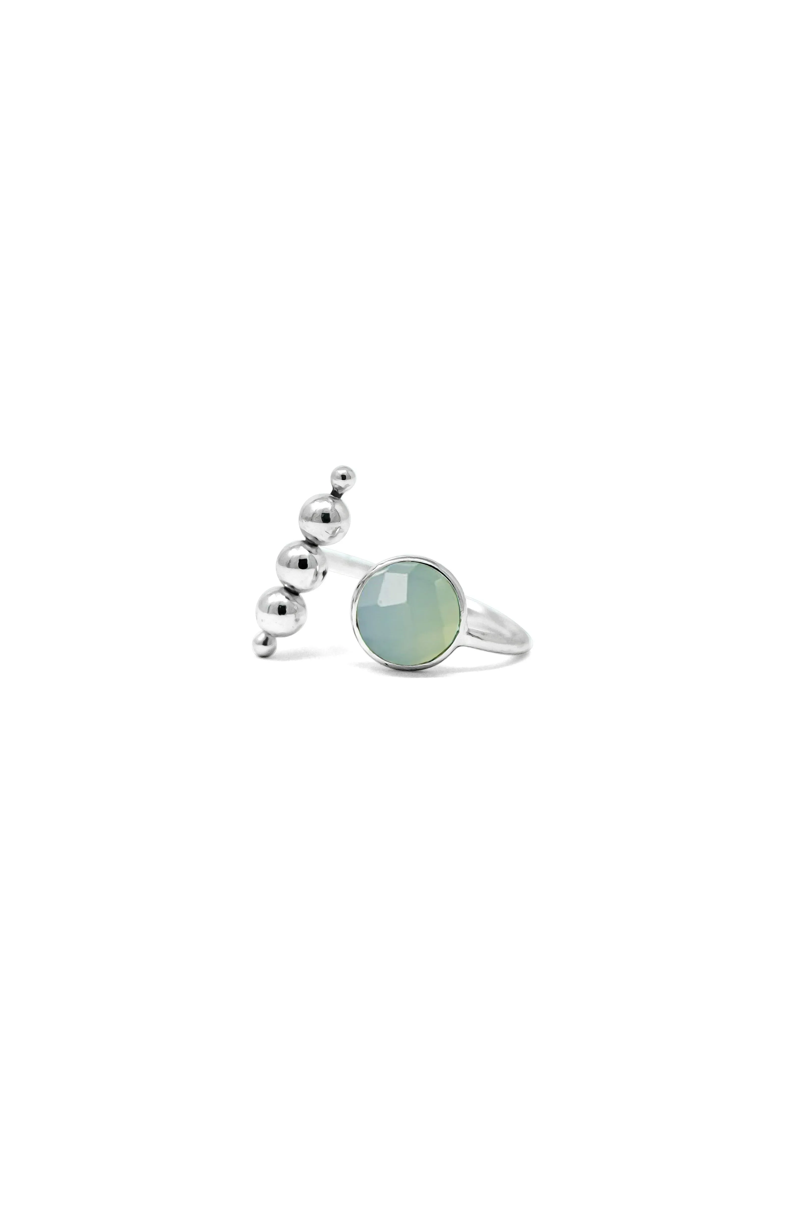 Aqua Ball Game Sterling Silver Adjustable Rings