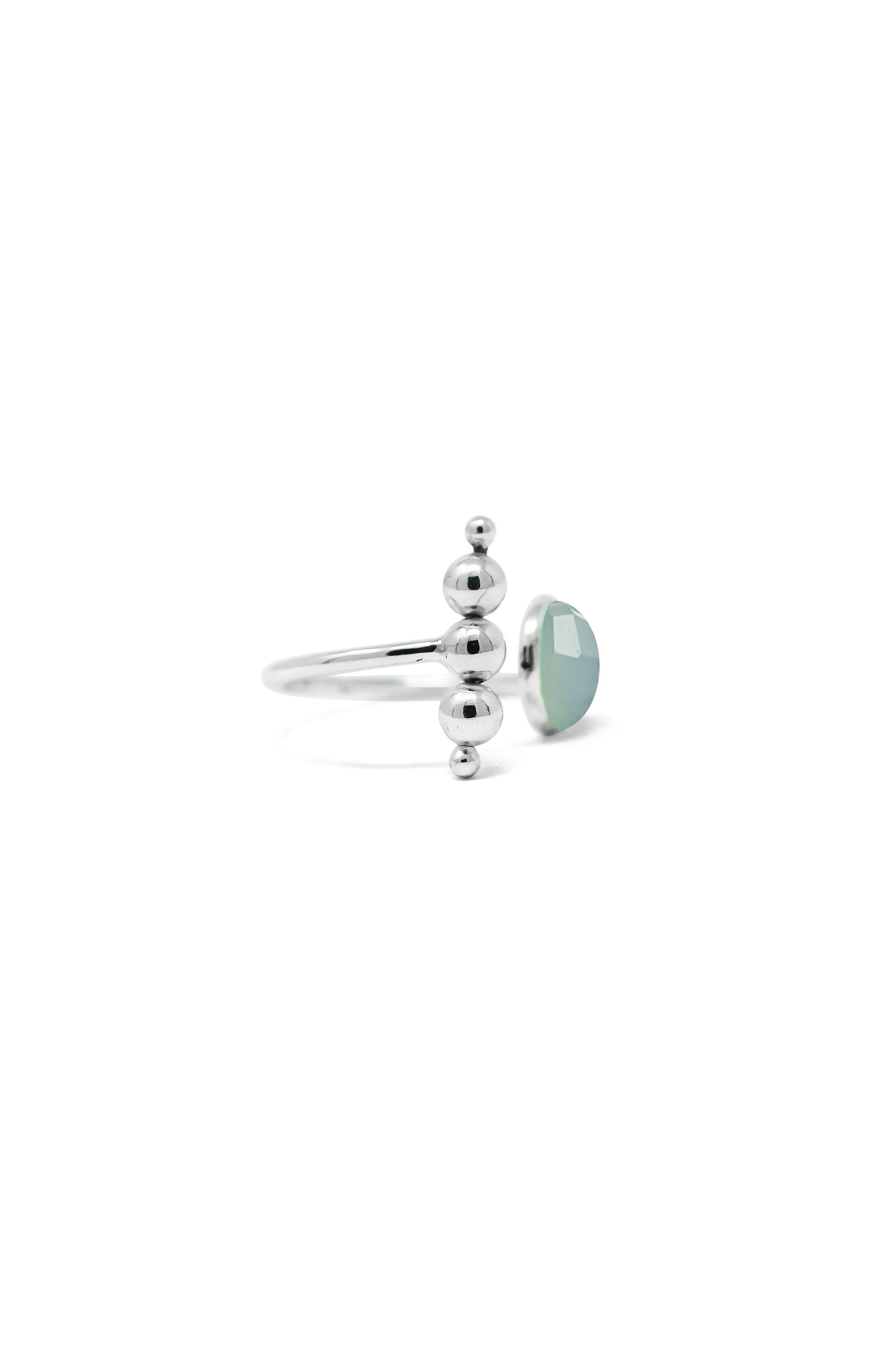 Aqua Ball Game Sterling Silver Adjustable Rings