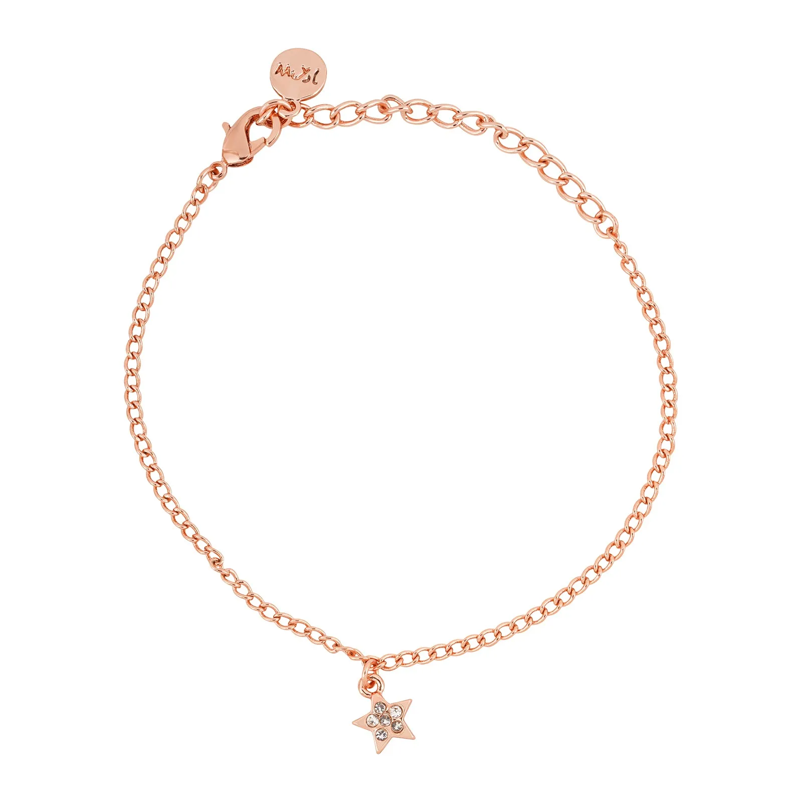 Astral Rhinestone Rose Gold Bracelet Charm