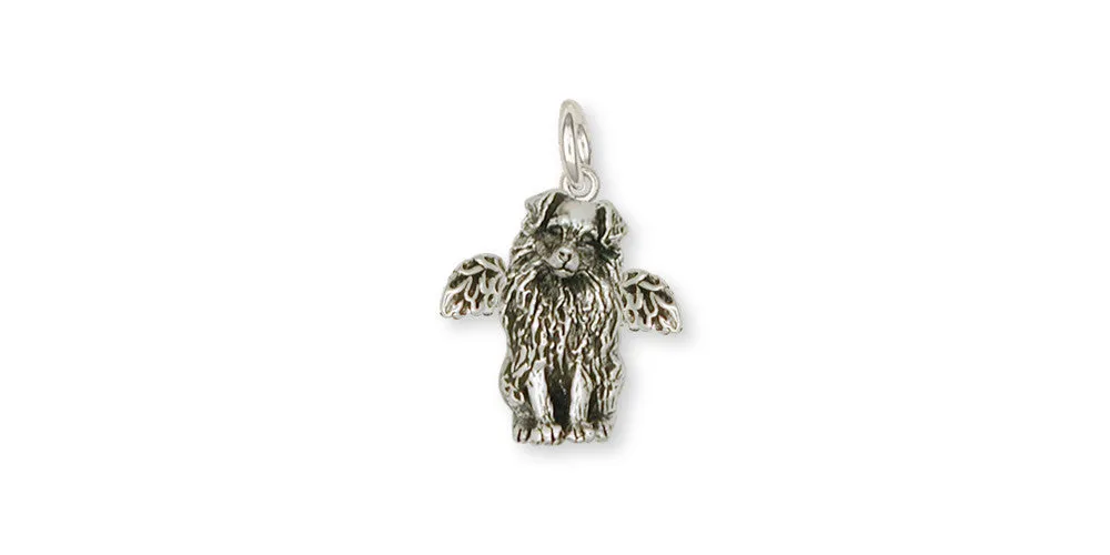 Australian Shepherd Angel Charm Jewelry Sterling Silver Handmade Dog Charm AU8-AC