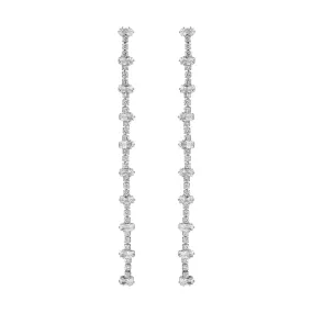 Baguette & Cupchain Long Drop Earrings