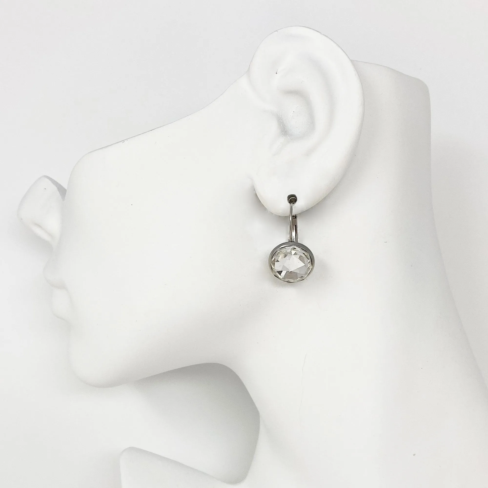 BENTON silver and crystal drop earrings