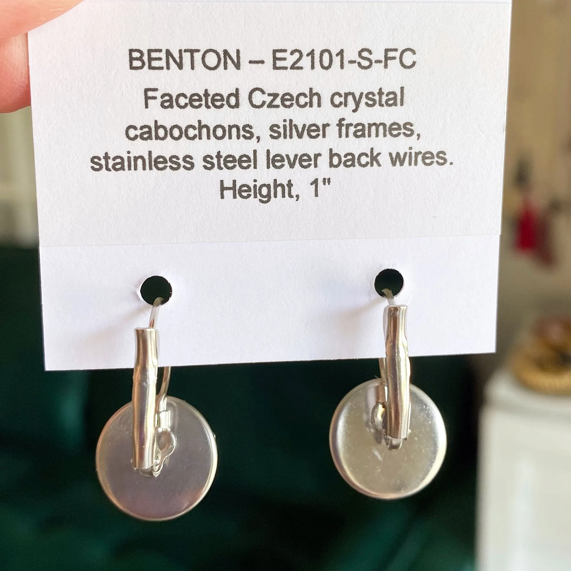 BENTON silver and crystal drop earrings