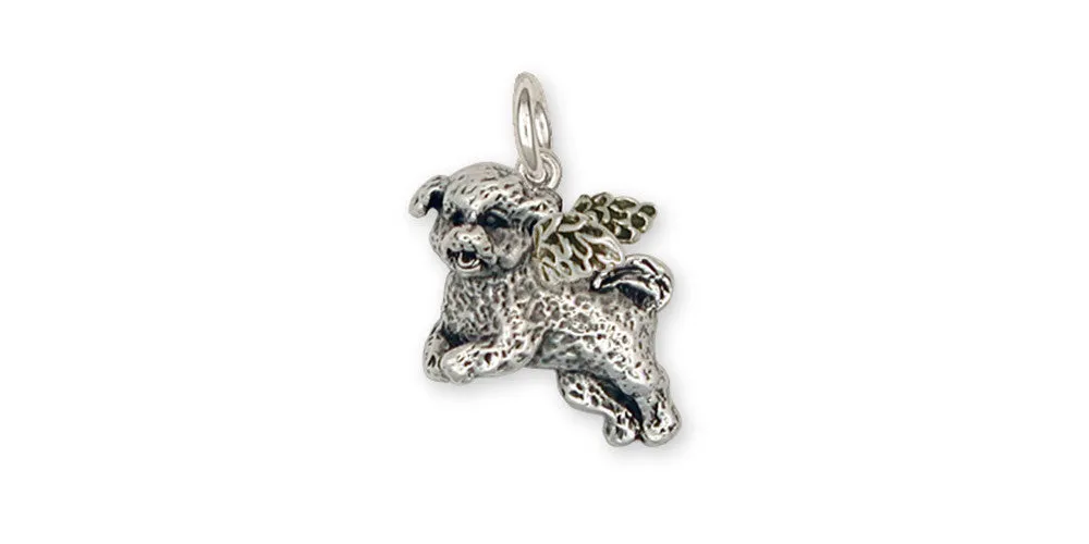 Bichon Frise Angel Charm Jewelry Sterling Silver Handmade Dog Charm BF2-AC