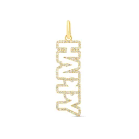 Bold Diamond Cutout Name Charm