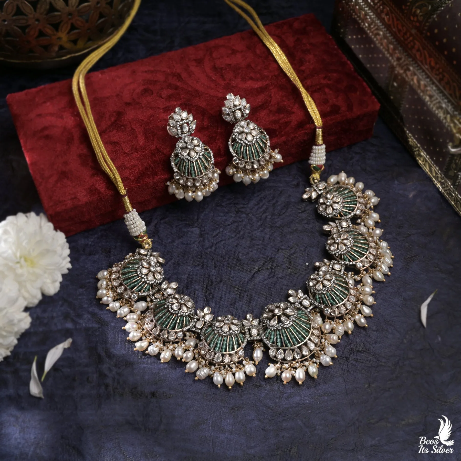 Bridal  Neckpiece with earring - 5271