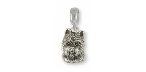 Cairn Terrier Charm Slide Jewelry Sterling Silver Handmade Dog Charm Slide CNWT29-PNS