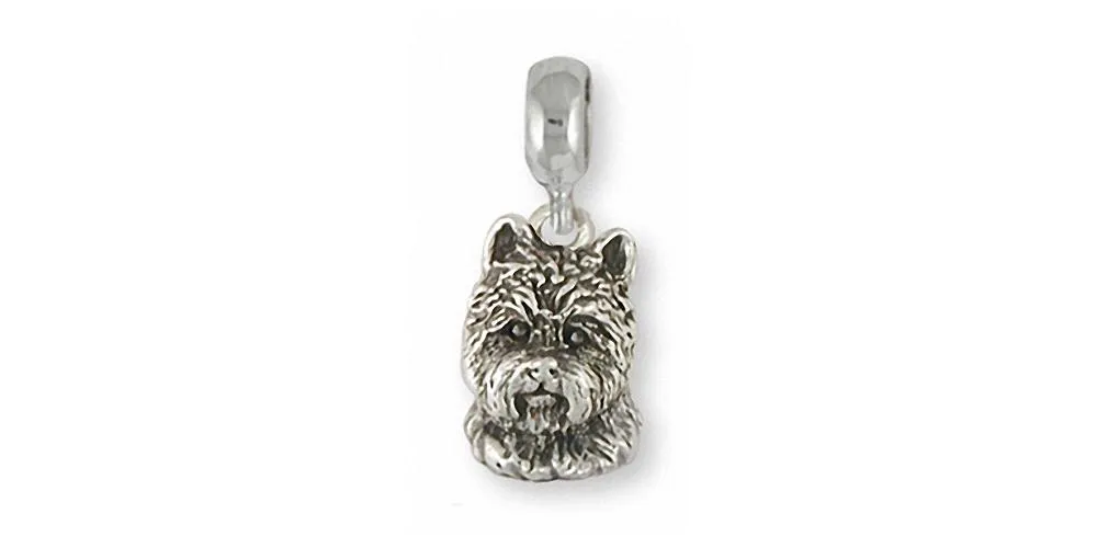 Cairn Terrier Charm Slide Jewelry Sterling Silver Handmade Dog Charm Slide CNWT29-PNS