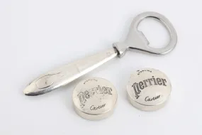 Cartier 925 Silver Perrier Bottle Opener & Corks (60.09g.)