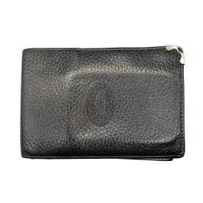 CARTIER - Must de Cartier Wallet - VTG Black Bifold Banknote/Credit Card Holder